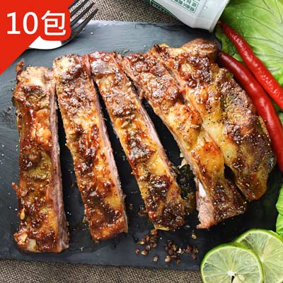 BBQ炭烤豬肋排(500g±5%/包，共10包)